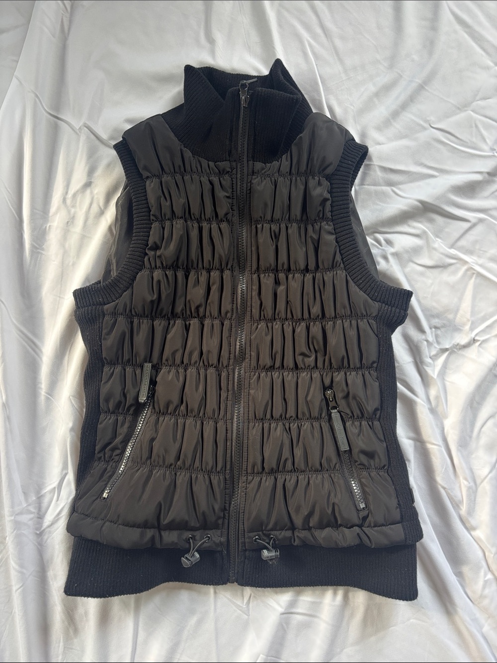 calvin klein black puffer parka/vest